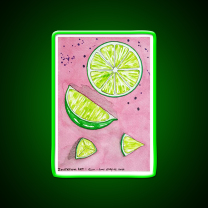 Lime Study 2 Snack Food Led Neon Sign Rgb Color