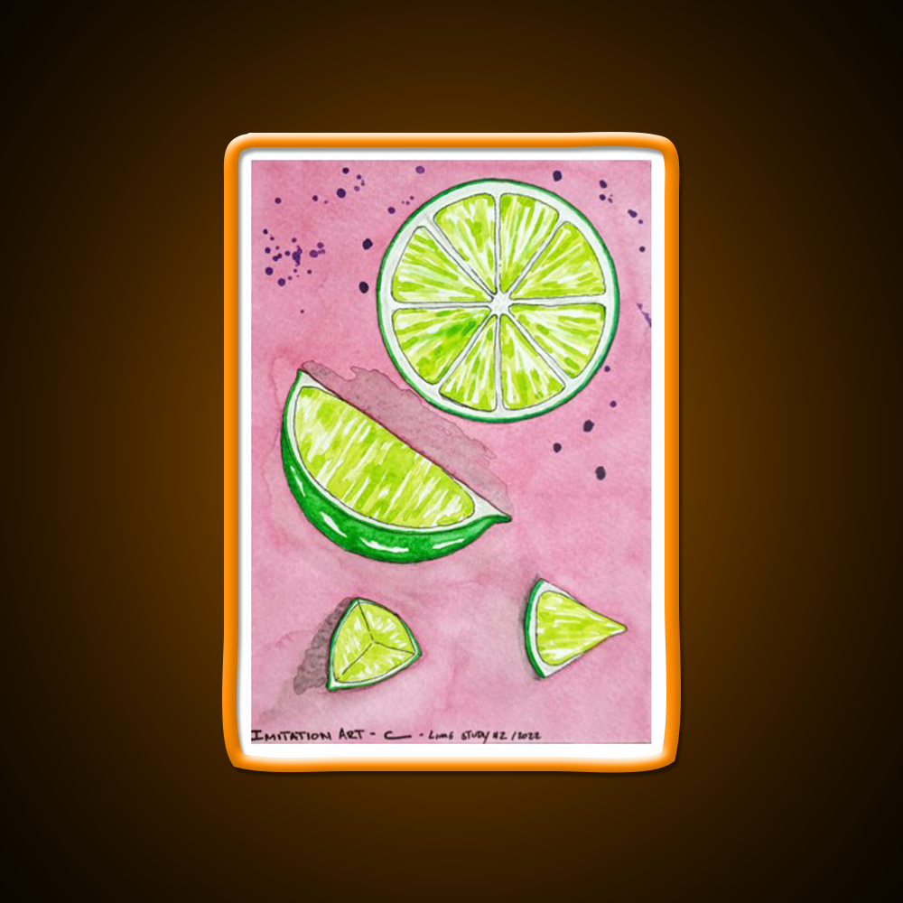 Lime Study 2 Snack Food Led Neon Sign Rgb Color