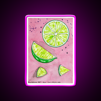 Lime Study 2 Snack Food Led Neon Sign Rgb Color