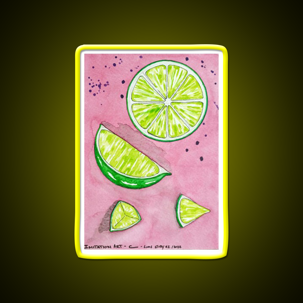 Lime Study 2 Snack Food Led Neon Sign Rgb Color