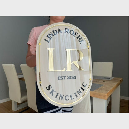 Linda Roehl Skin Clinic Acrylic Business Logo Sign - Shineneon