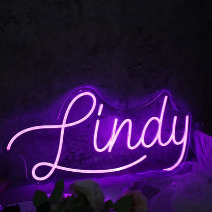 Lindy Dark Purple Led Neon Sign - Shineneon