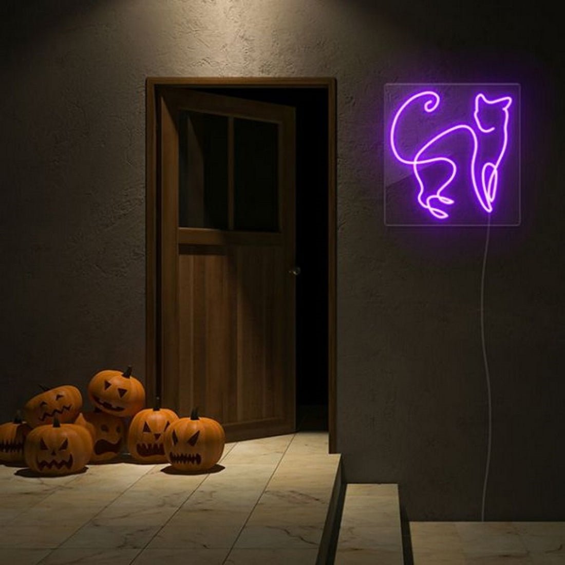 Line Art Cat Led Sign Business Neon Sign - Shineneon