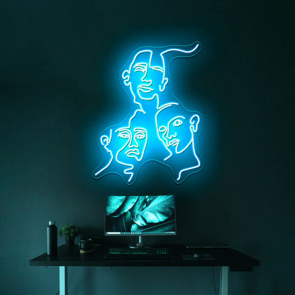 Line Art Women Wall Artwork Neon Signs