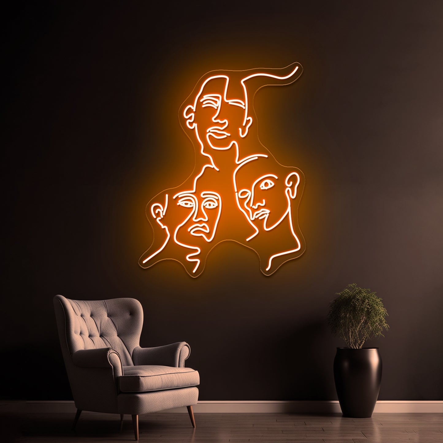 Line Art Women Wall Artwork Neon Signs