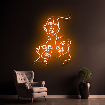 Line Art Women Wall Artwork Neon Signs