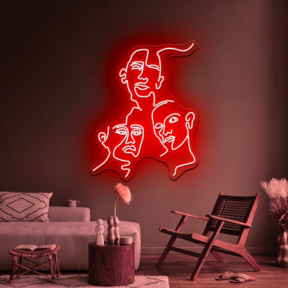 Line Art Women Wall Artwork Neon Signs