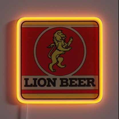 Lion Beer Coaster Rgb Led Neon Sign - Custom LED neon sign front view