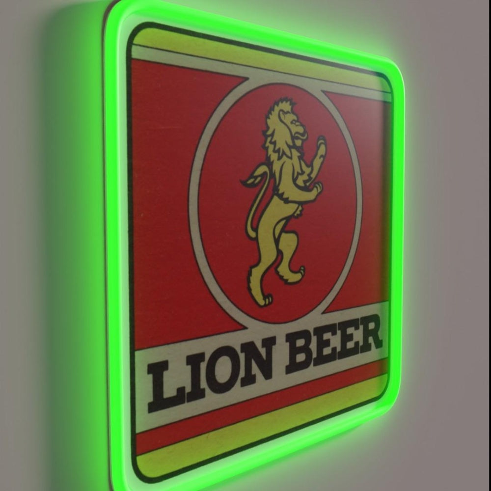 Lion Beer Coaster Rgb Led Neon Sign - LED neon sign close-up detail