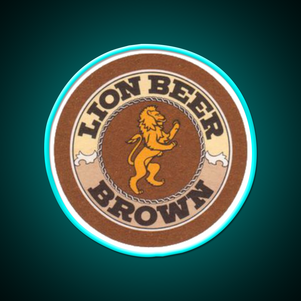 Lion Brown Beer Coaster Beer Bar Decor Led Neon Sign Rgb Color - Size and dimension reference