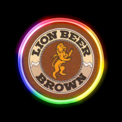 Lion Brown Beer Coaster Beer Bar Decor Led Neon Sign Rgb Color - LED neon sign close-up detail