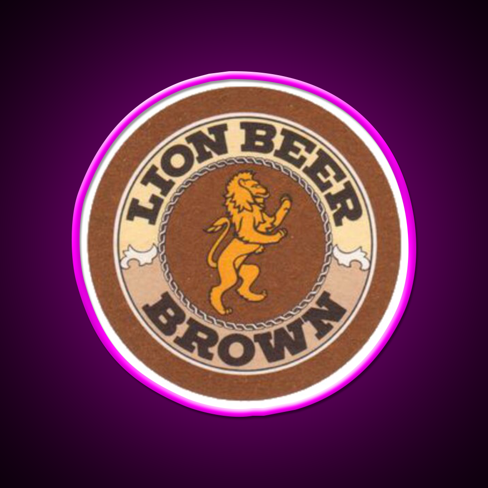 Lion Brown Beer Coaster Beer Bar Decor Led Neon Sign Rgb Color - Neon sign mounted on wall in room