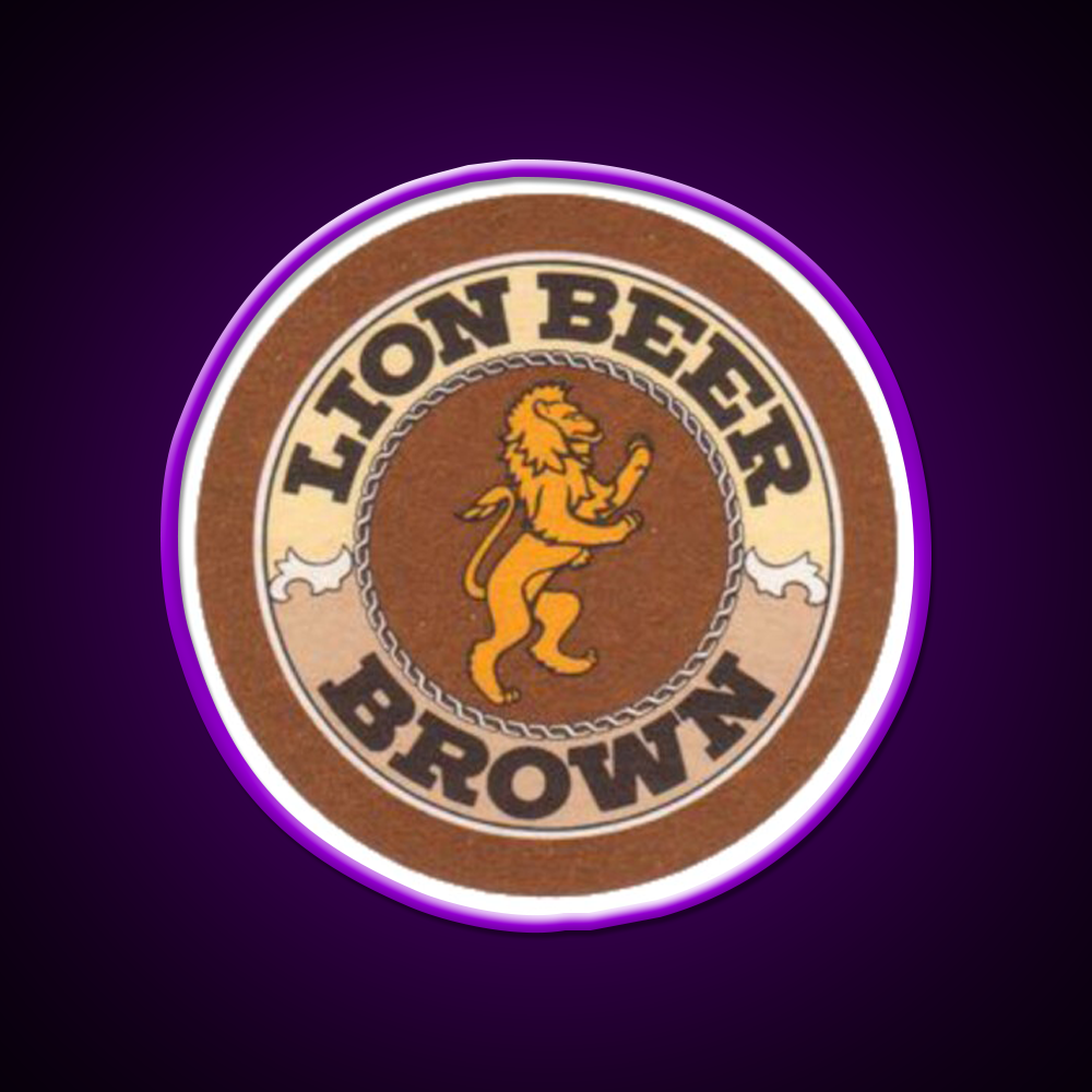 Lion Brown Beer Coaster Beer Bar Decor Led Neon Sign Rgb Color
