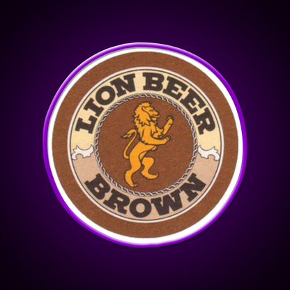 Lion Brown Beer Coaster Beer Bar Decor Led Neon Sign Rgb Color