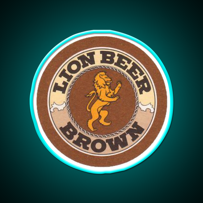 Lion Brown Beer Coaster Classic Png Beer Bar Decor Led Neon Sign Rgb Color - Size and dimension reference