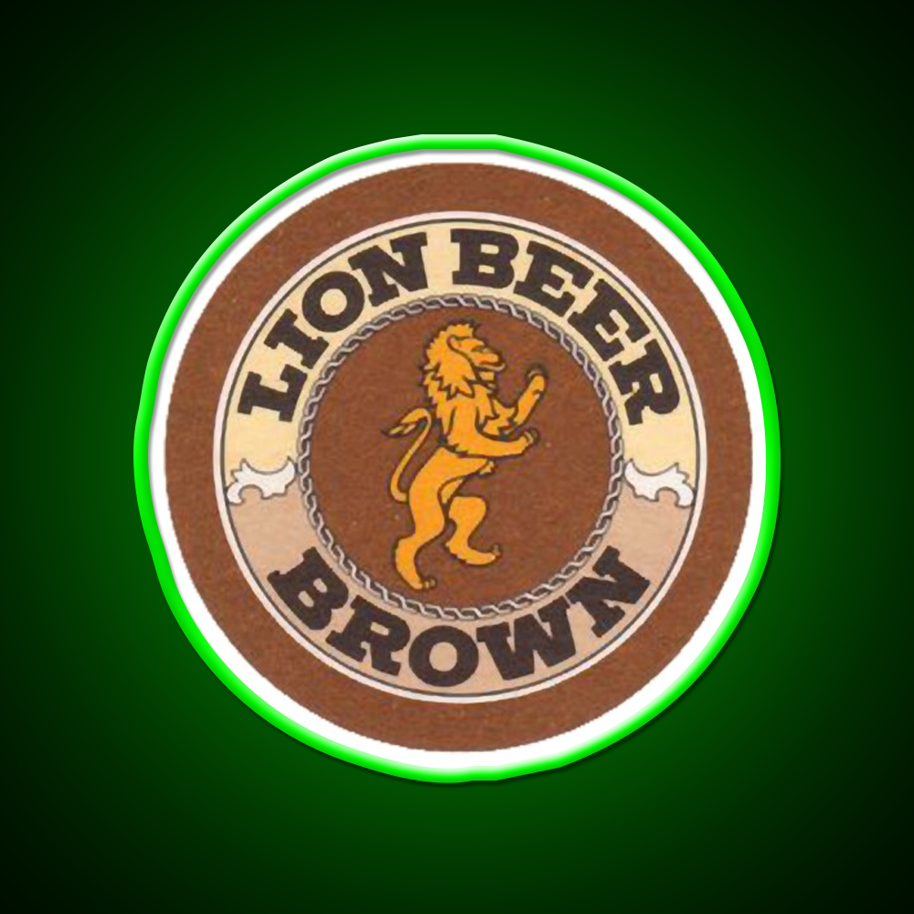 Lion Brown Beer Coaster Classic Png Beer Bar Decor Led Neon Sign Rgb Color - LED neon sign view 8
