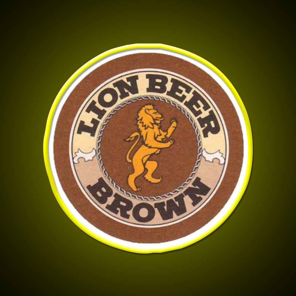Lion Brown Beer Coaster Classic Png Beer Bar Decor Led Neon Sign Rgb Color - LED neon sign view 7