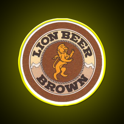 Lion Brown Beer Coaster Classic Png Beer Bar Decor Led Neon Sign Rgb Color - LED neon sign view 7