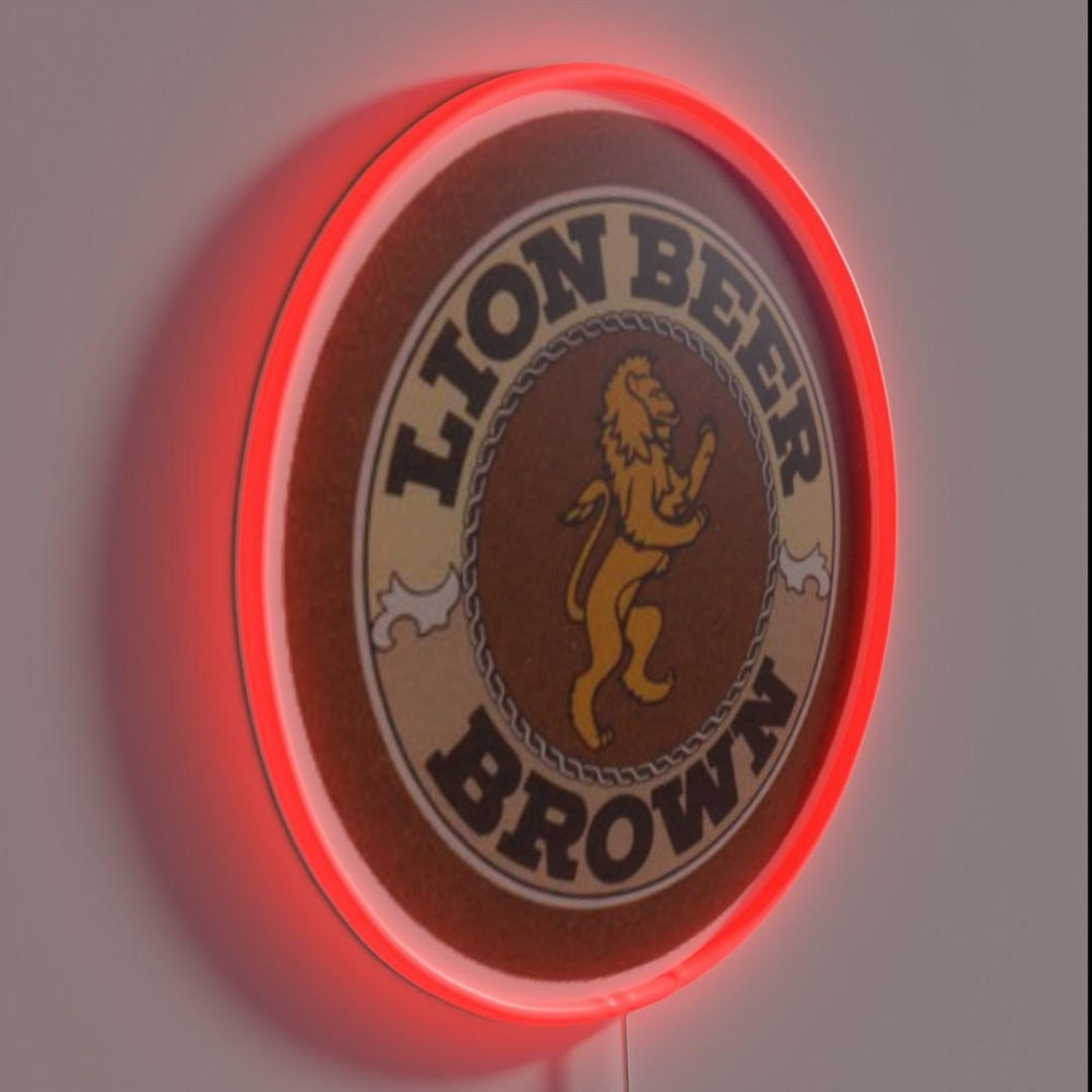 Lion Brown Beer Coaster Rgb Led Neon Sign - LED neon sign close-up detail