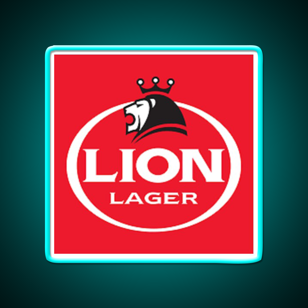 Lion Lager Logo Beer Bar Decor Led Neon Sign Rgb Color - Size and dimension reference