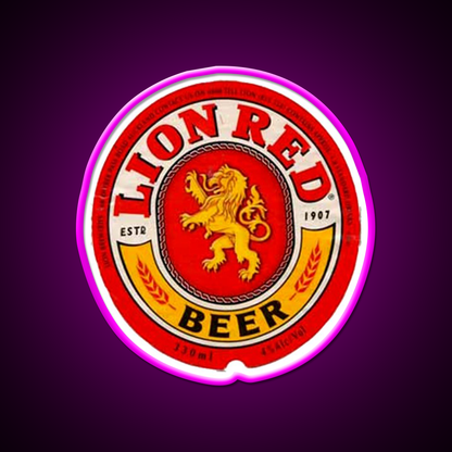 Lion Red Beer Drink Beer Bar Decor Led Neon Sign Rgb Color - Neon sign mounted on wall in room