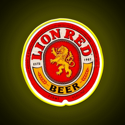 Lion Red Beer Drink Beer Bar Decor Led Neon Sign Rgb Color - Custom LED neon sign front view