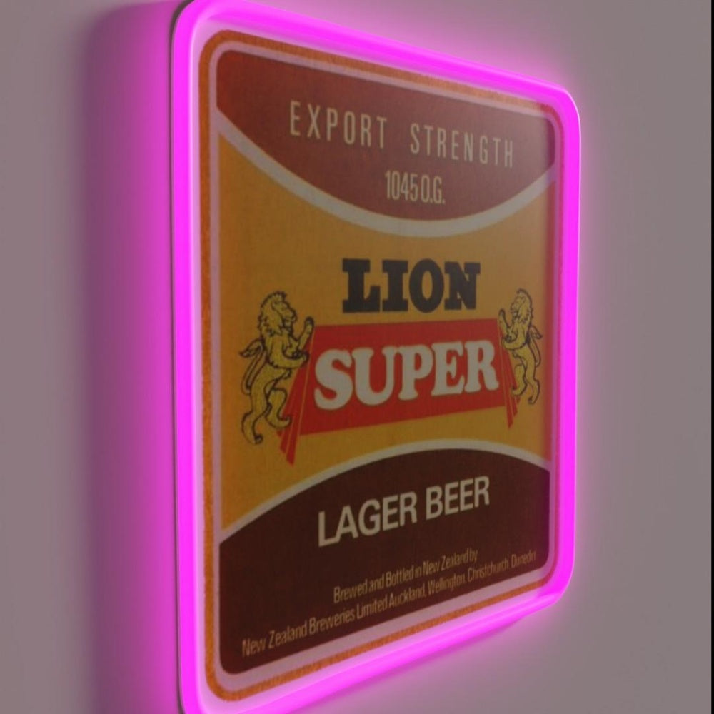 Lion Super Lager Coaster Rgb Led Neon Sign - LED neon sign close-up detail
