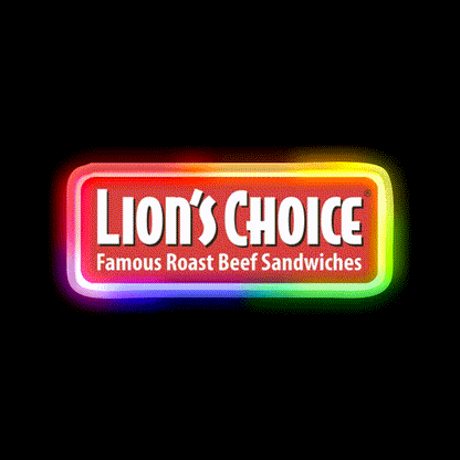 Lions Choice Snack Food Led Neon Sign Rgb Color - LED neon sign close-up detail