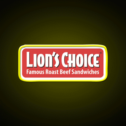 Lions Choice Snack Food Led Neon Sign Rgb Color - Custom LED neon sign front view