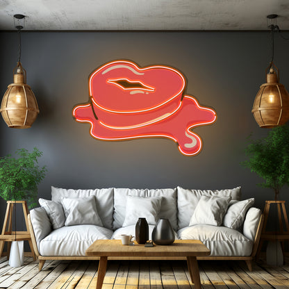 Lip Butter Led Neon Acrylic Artwork For Sale