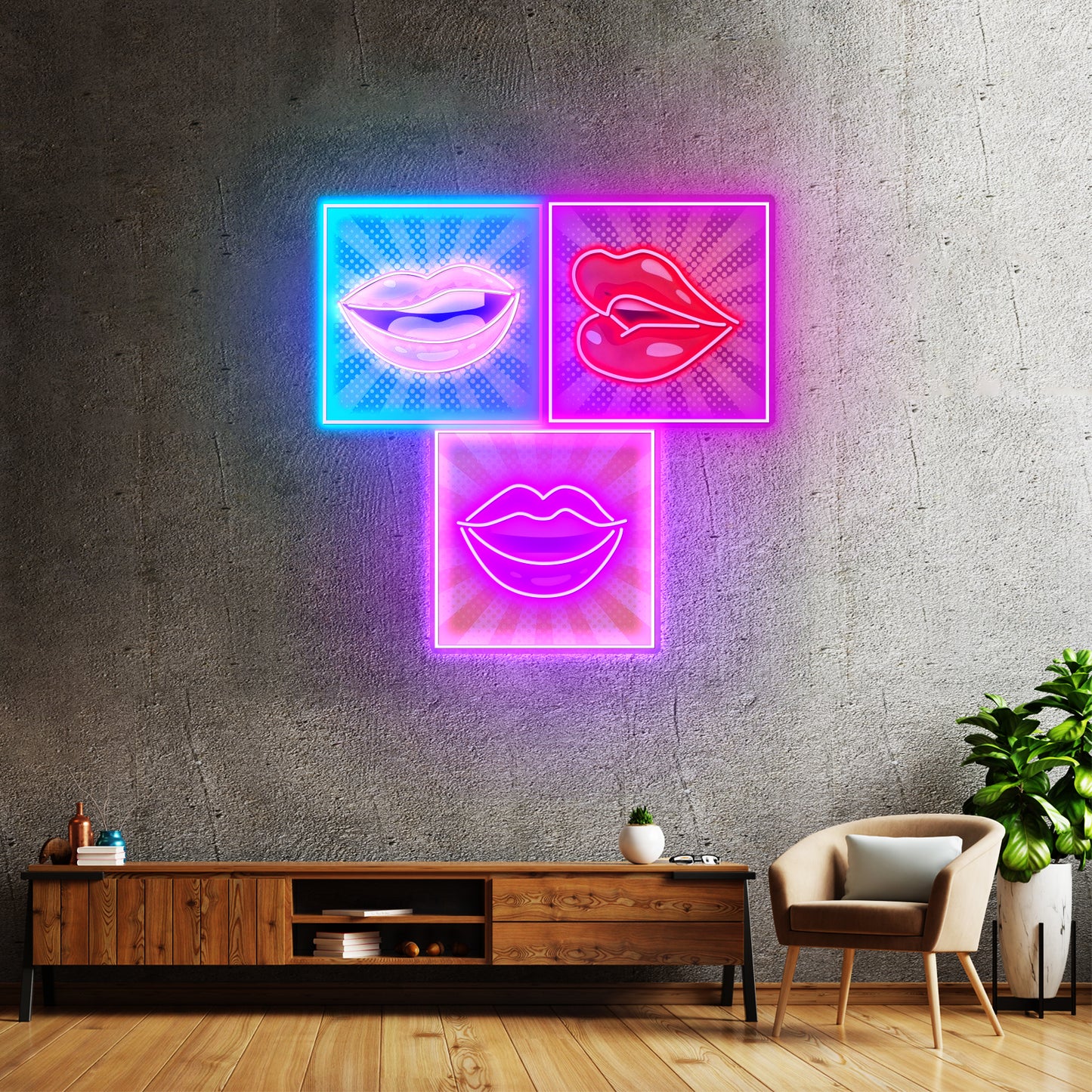 Lip Frame Custom Led Signs Artwork For Sale