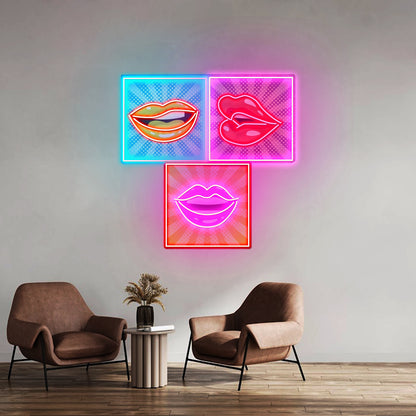 Lip Frame Custom Led Signs Artwork For Sale - Custom LED neon sign front view
