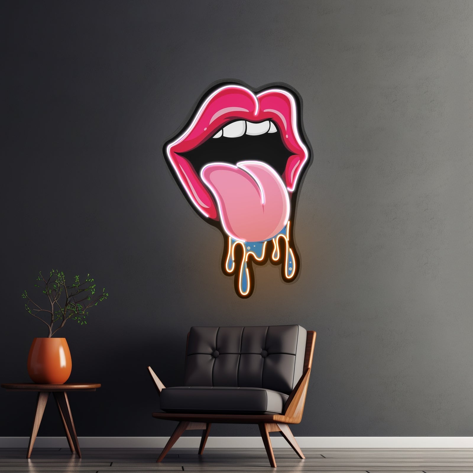 Lips Dripping Custom Led Signs Artwork For Sale - Shineneon