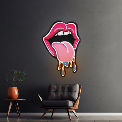Lips Dripping Custom Led Signs Artwork For Sale - Shineneon