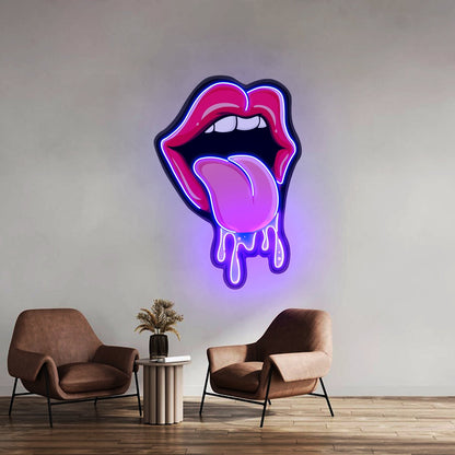 Lips Dripping Custom Led Signs Artwork For Sale - Shineneon