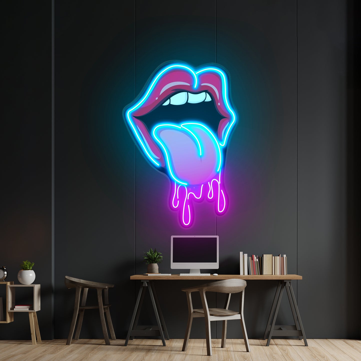 Lips Dripping Custom Led Signs Artwork For Sale