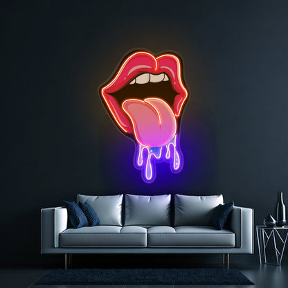 Lips Dripping Custom Led Signs Artwork For Sale