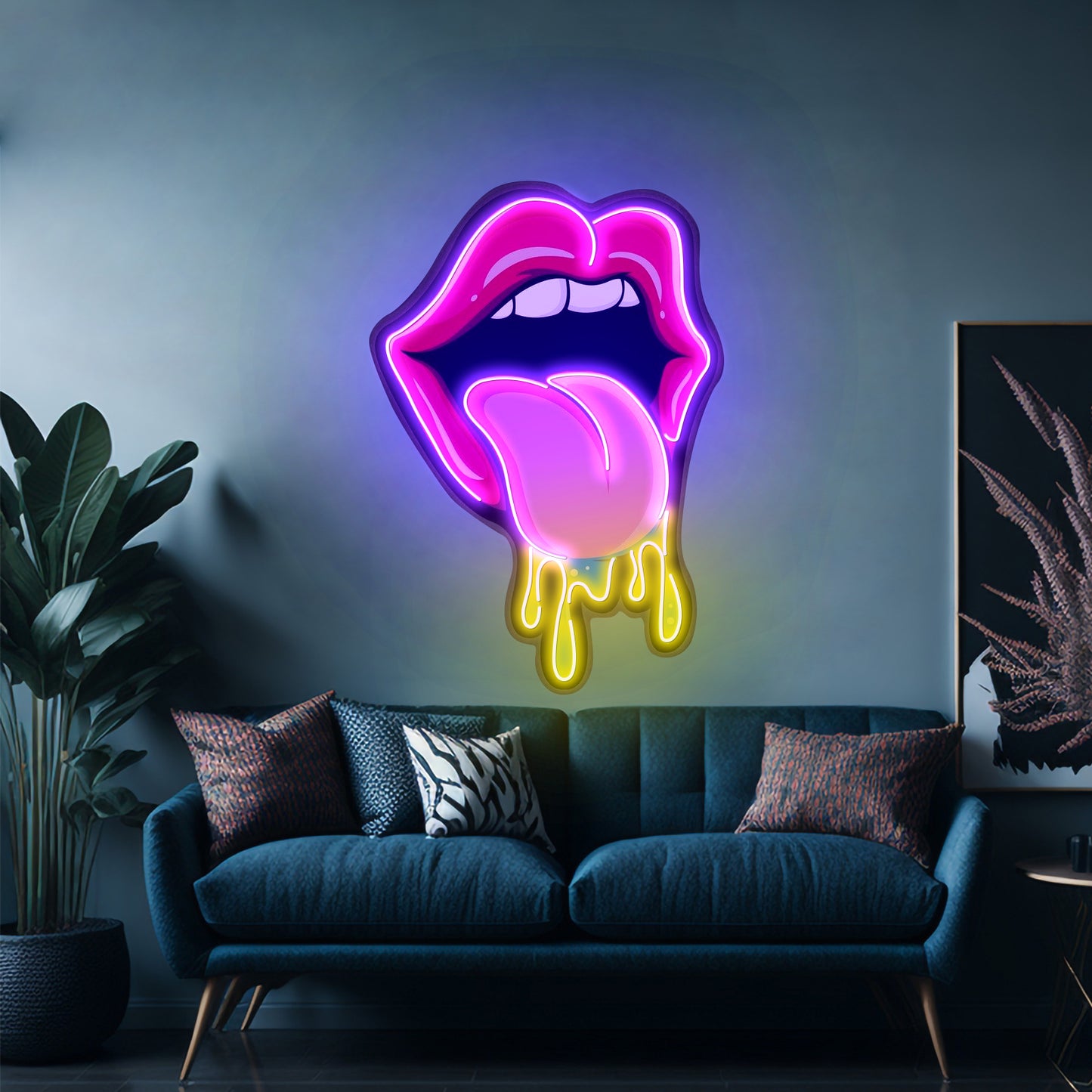 Lips Dripping Custom Led Signs Artwork For Sale