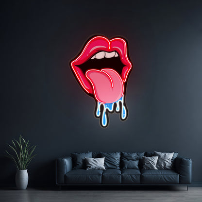 Lips Dripping Custom Led Signs Artwork For Sale