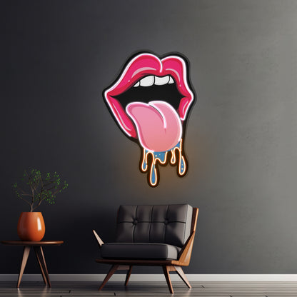 Lips Dripping Custom Led Signs Artwork For Sale