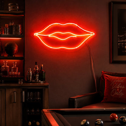 Lips Lounge Neon Sign LED Neon Sign real lifestyle scene