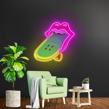 Lips Skateboard Custom Led Signs Artwork For Sale - Shineneon