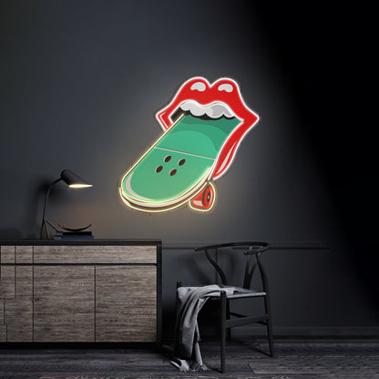 Lips Skateboard Custom Led Signs Artwork For Sale - Shineneon