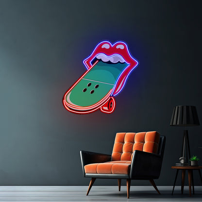 Lips Skateboard Custom Led Signs Artwork For Sale