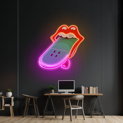 Lips Skateboard Custom Led Signs Artwork For Sale