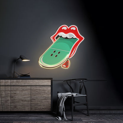 Lips Skateboard Custom Led Signs Artwork For Sale