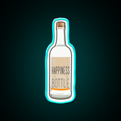 Liquid Happiness In A Bottle Vodka Bottle Flat Beer Bar Decor Led Neon Sign Rgb Color - Size and dimension reference