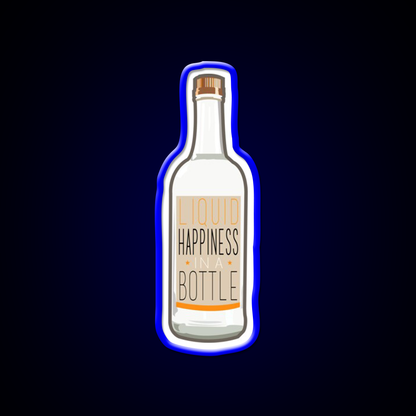 Liquid Happiness In A Bottle Vodka Bottle Flat Beer Bar Decor Led Neon Sign Rgb Color - LED neon sign view 5