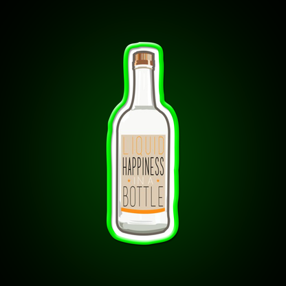 Liquid Happiness In A Bottle Vodka Bottle Flat Beer Bar Decor Led Neon Sign Rgb Color - LED neon sign view 8