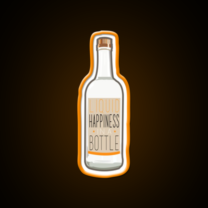 Liquid Happiness In A Bottle Vodka Bottle Flat Beer Bar Decor Led Neon Sign Rgb Color - LED neon sign view 6